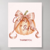 Pompoen Roze Bow Kaarten & Gifts Tafelteken Poster (Voorkant)