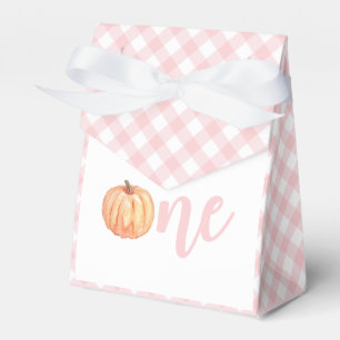 Pompoen roze ruit eerste verjaardag cadeau doos bedankdoosjes