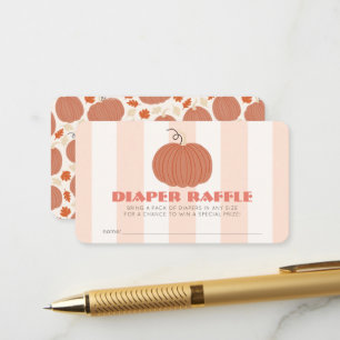 Pompoen Roze Strepen Baby Luier Verlotingsloterijb Informatiekaartje