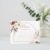Pompoen Rustic Boho Herfst In Love Advies voor Mam Informatiekaartje (Staand voorkant)