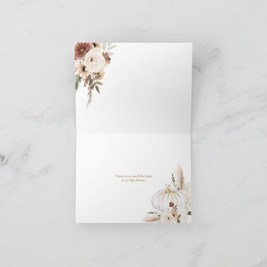 Pompoen Rustieke Bloemen Boho Herfst Verliefd Gevo Bedankkaart (Binnen)