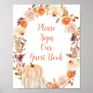 Pompoen Rustieke Bloemstuk Alsjeblieft Teken Onze Poster