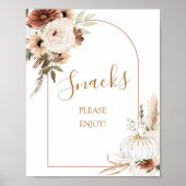 Pompoen Rustieke Boho Herfst In Love Snacks Teken Poster (Voorkant)