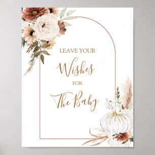 Pompoen Rustieke Boho Herfst In Love Wensen voor B Poster