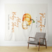 Pompoen Rustieke Herfst Baby Shower Foto Achtergro Wandkleed (In Situ (horizontaal))