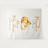 Pompoen Rustieke Herfst Baby Shower Foto Achtergro Wandkleed (Voorkant (horizontaal))