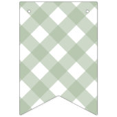 Pompoen Sage Green Gingham Het is een jongen Baby  Vlaggetjes (Derde vlag)
