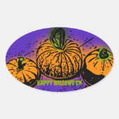Pompoen samenzwering Hallowe'en Ovale Sticker (Voorkant)