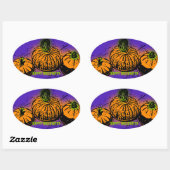 Pompoen samenzwering Hallowe'en Ovale Sticker (Vel)