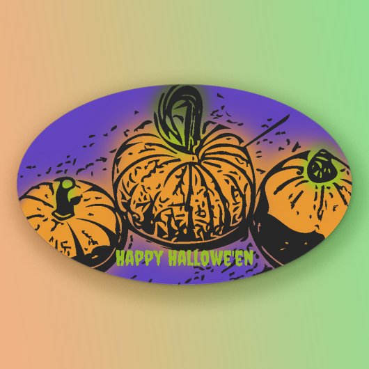 Pompoen samenzwering Hallowe'en Ovale Sticker