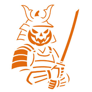 Pompoen Samurai Halloween Design Spooky Warrior T-shirt