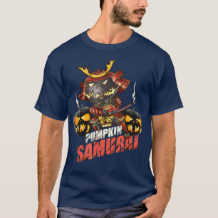 pompoen samurai, Japanse demon halloween, krijger T-shirt