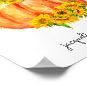 Pompoen Sanitiseringsstation Oranje Wit Poster (Hoek)