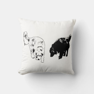 Pompoen-Schaduw Silhouetten — Retriever Duo Kussen