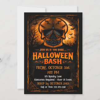 Pompoen Schedel Halloween Feest Kaart