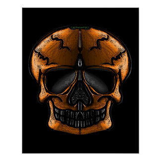 Pompoen Schedel Halloween Feest Perfect Poster