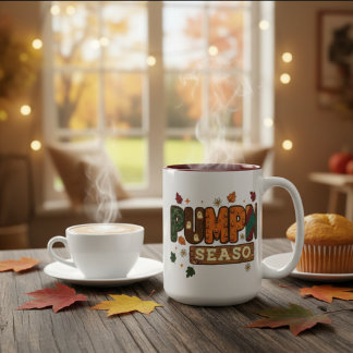 Pompoen Seizoen Rustieke Herfst Gezellige Thanksgi Tweekleurige Koffiemok