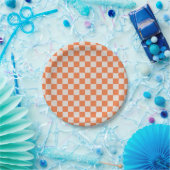 Pompoen Sinaasappel & Bone Checkerboard Party Bord (Feest)