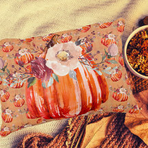 Pompoen sinaasappel herfst bloemenplaid check herf