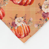 Pompoen sinaasappel herfst bloemenplaid check herf fleece deken (Hoek)