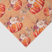 Pompoen sinaasappel herfst bloemenplaid check herf tissuepapier (Detail)
