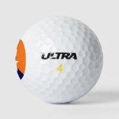 Pompoen Sinaasappel Navy Blue 2 Tone Diag Init Mon Golfballen (Logo)