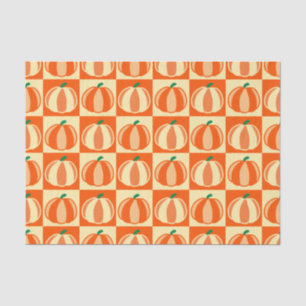 Pompoen Sinaasappel Tartan Plaid Thanksgiving Tissuepapier