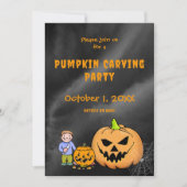 Pompoen snijfeest halloween Jack-O-Lantern Feestdagenkaart (Voorkant)