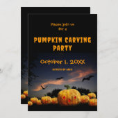 Pompoen snijfeest halloween Pompoenen vleermuizen Feestdagenkaart (Voorkant / Achterkant)