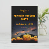 Pompoen snijfeest halloween Pompoenen vleermuizen Feestdagenkaart (Staand voorkant)