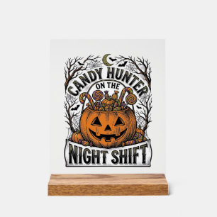 Pompoen Snoep Emmer Vintage Halloween Gravure D Acryl Bord