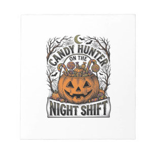 Pompoen Snoep Emmer Vintage Halloween Gravure D Notitieblok