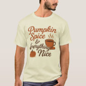 Pompoen Specerij & Alles is Leuk Retro Herfst T-shirt (Voorkant)