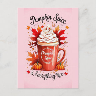 Pompoen Specerij & Alles Leuk Herfst Latte Autumn Briefkaart
