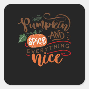 Pompoen specerij en alles leuk voor Herfst en aut Vierkante Sticker