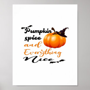 Pompoen specerij en alles leuke Herfst Halloween G Poster