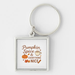 Pompoen specerij en alles mooi Herfst ontwerp Sleutelhanger