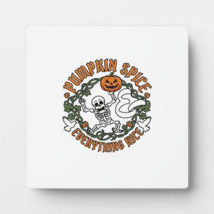 Pompoen Specerijen Alles Leuk Halloween Skelet V Fotoplaat