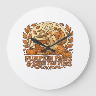 Pompoen Specerijen Shih Tzu Retro Herfst Sfeer Ess Grote Klok