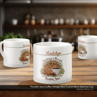 Pompoen Speciaal Koffie Vintage Stijl Eigen Naam Espresso Kop