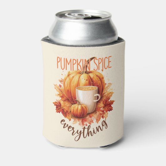 Pompoen Spice Alles - Laat & Herfst Bladerwerk Blikjeskoeler (Blikje Achterkant)