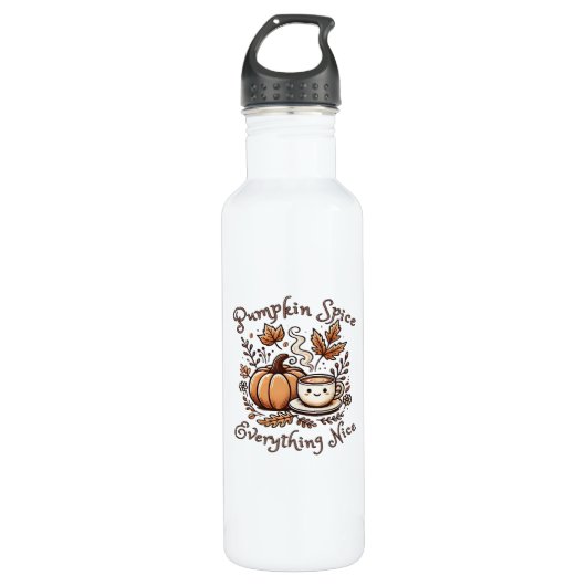 Pompoen Spice Alles Mooi Schattige Ontwerp Voor He Waterfles (Voorkant)
