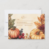 Pompoen Spice Bloemen bruiloft RSVP Kaartje (Voorkant)