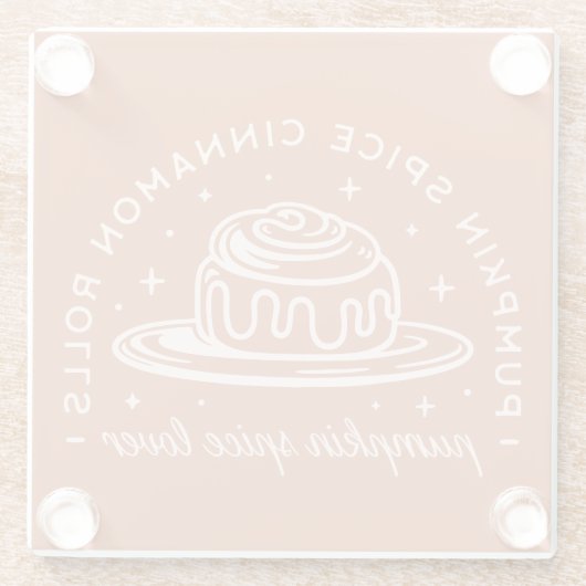 Pompoen Spice Cinnamon Rolls Glazen Onderzetter (Achterkant)