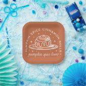 Pompoen Spice Cinnamon Rolls Papieren Bordje (Feest)