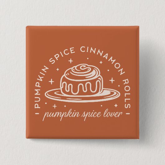 Pompoen Spice Cinnamon Rolls Vierkante Button 5,1 Cm (Voorkant)