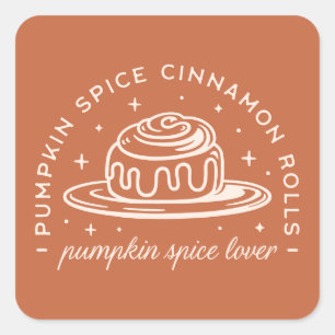 Pompoen Spice Cinnamon Rolls Vierkante Sticker