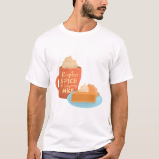 Pompoen Spice en alles lekker, latte en taart T-shirt
