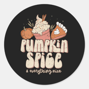 Pompoen Spice En Alles Leuke Herfst Latte Coffe Ronde Sticker