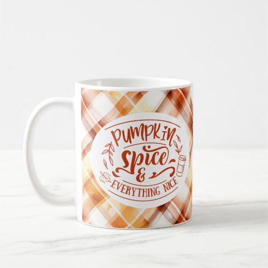 Pompoen Spice en alles Mooie Herfst Plaid Koffiemok (Links)
